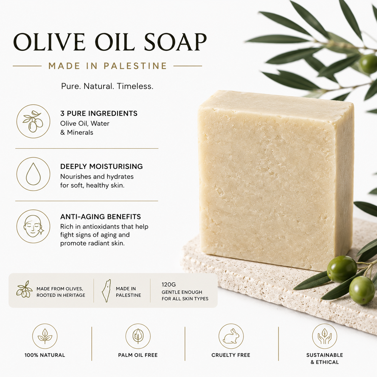 Olive Oil Soap Moisturising Natural Soap