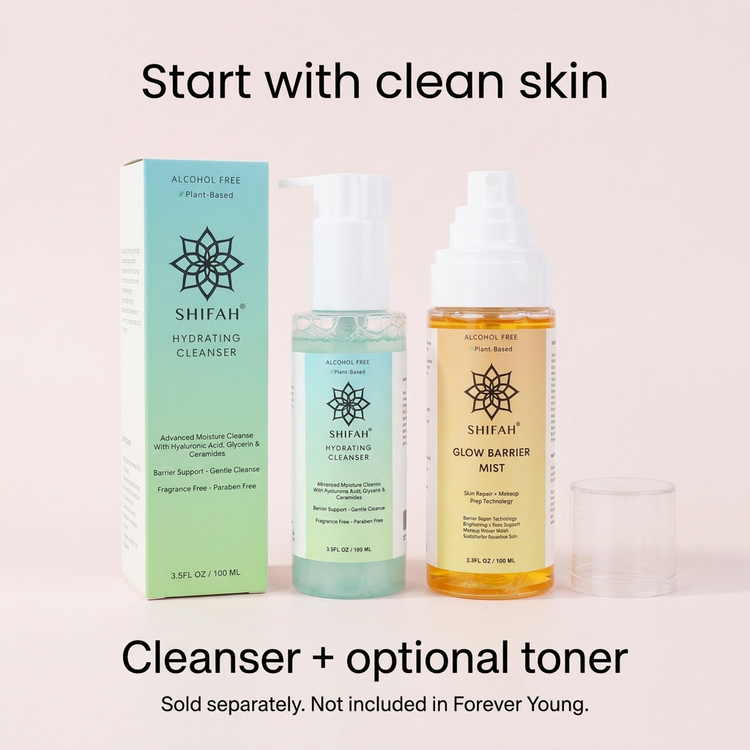 Cleanser and toner optional add-ons