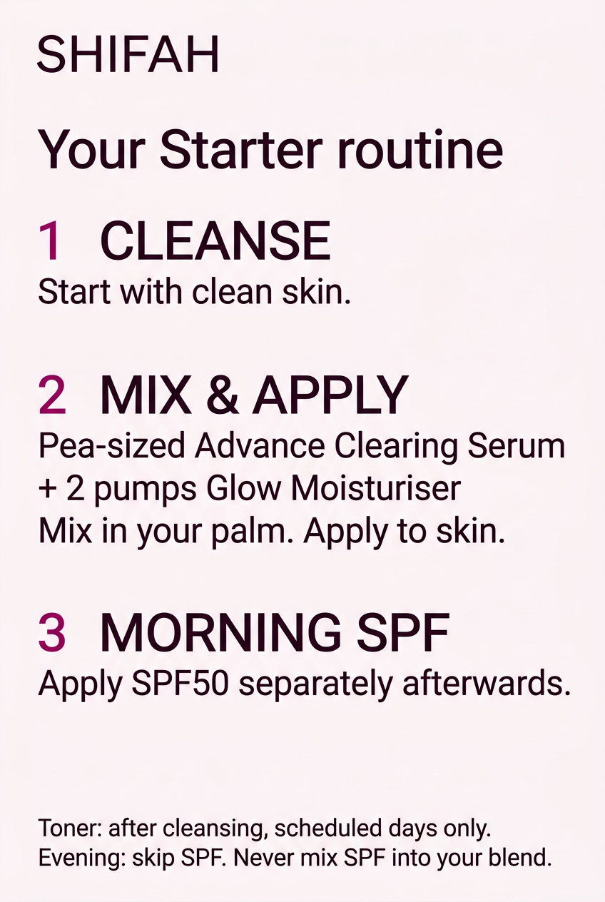 Clear SHIFAH Starter routine guide