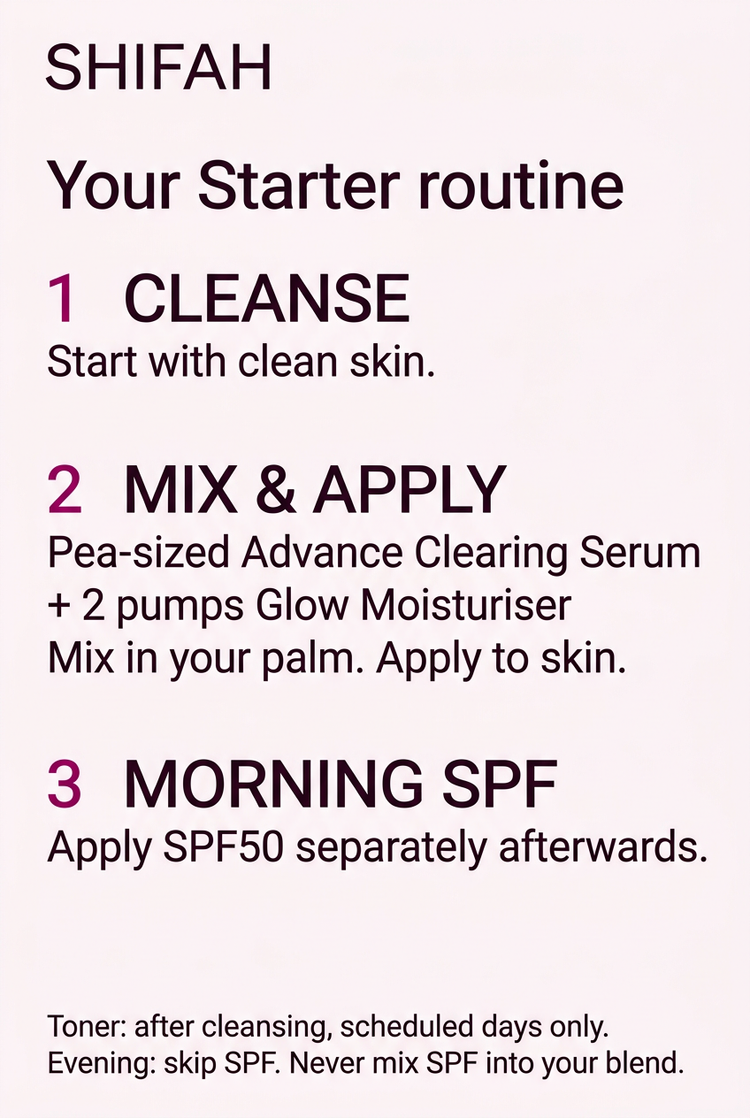 Clear SHIFAH Starter routine guide