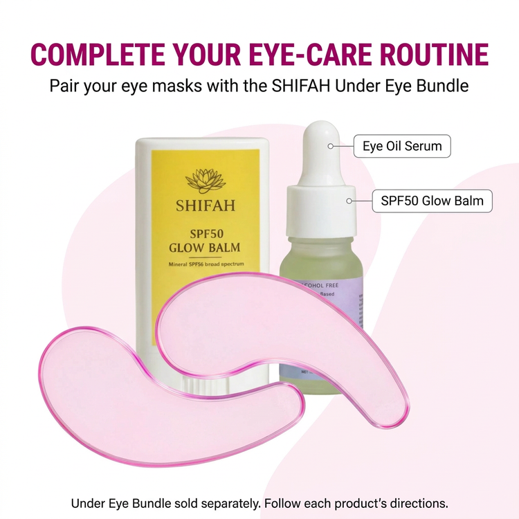 Eye masks paired with the SHIFAH Under Eye Bundle