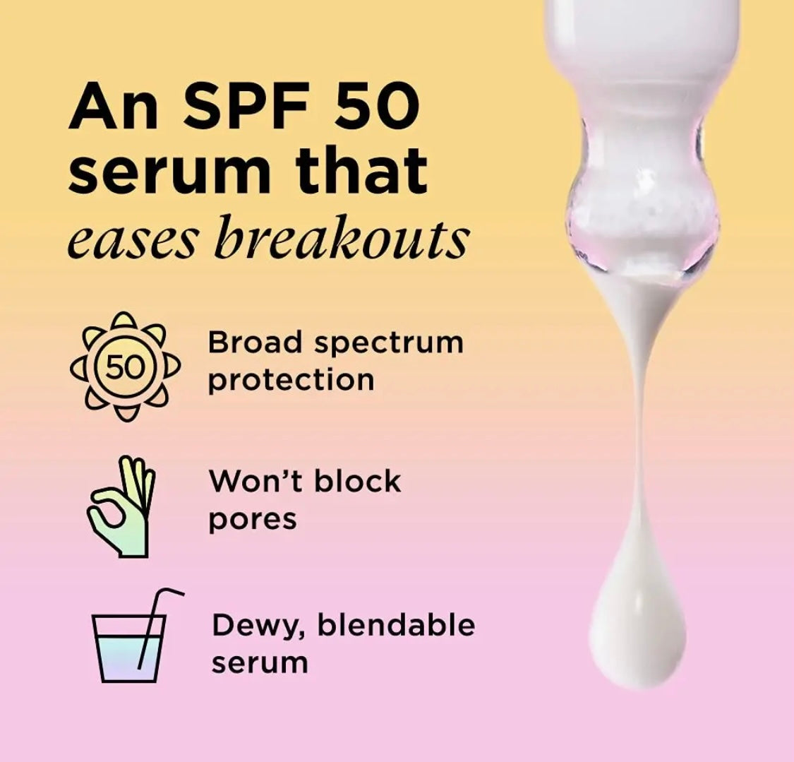 SXCGlo SPF50 Serum formulated with hyauronic acid, niacinamade, watermelon, and aloe