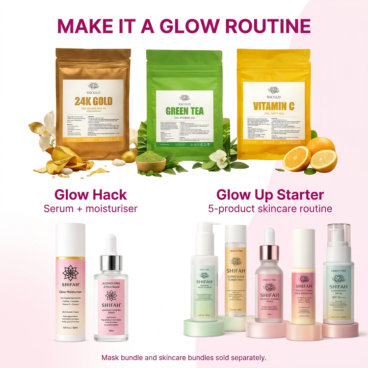 Mask bundle with Glow Hack and Glow Up Starter cross-sells