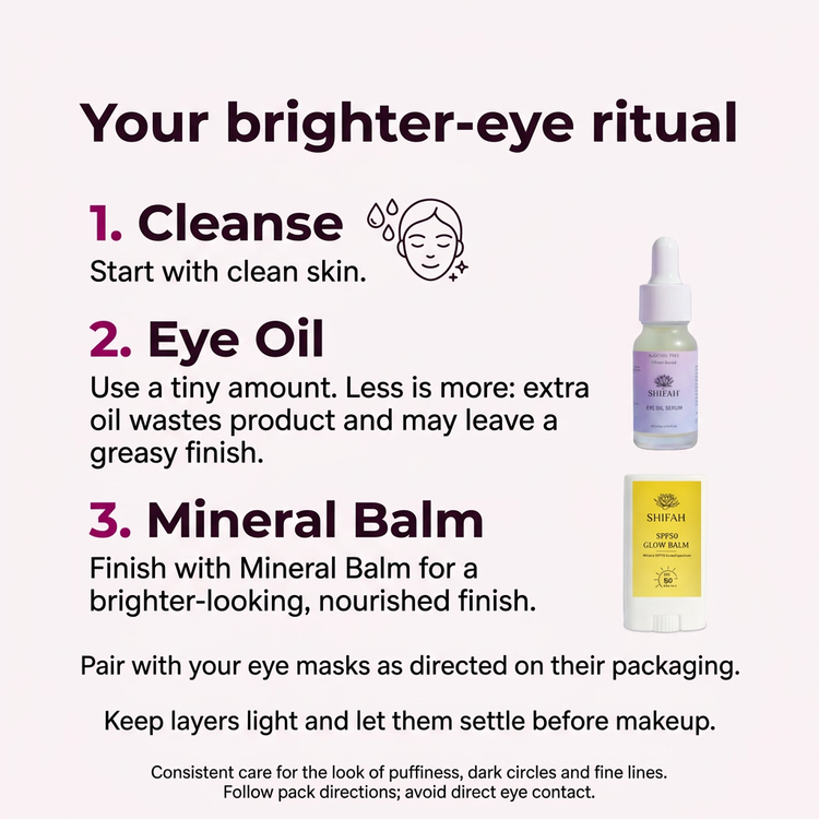 SHIFAH Eye Oil how-to-use routine