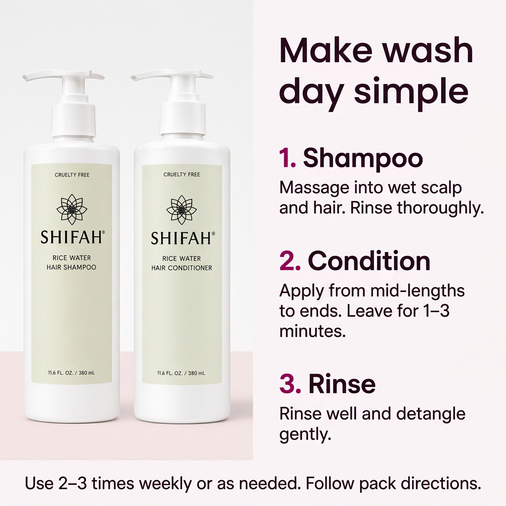 SHIFAH Shampoo and Conditioner routine